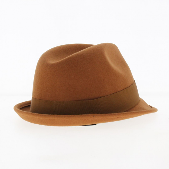 Chapeau Trilby Gain Feutre Laine Caramel - Brixton