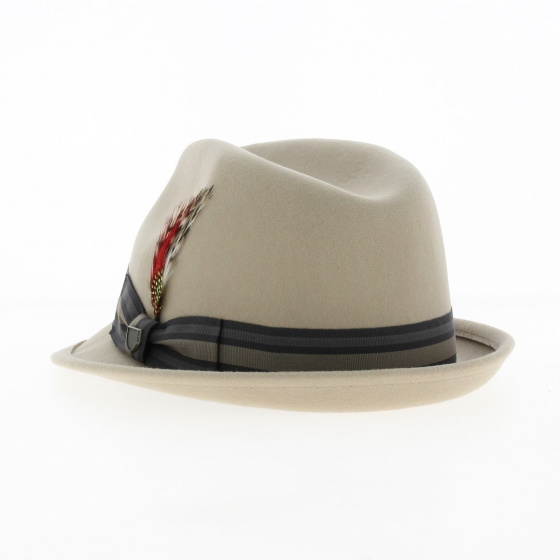 Chapeau Trilby Gain Feutre Laine Beige - Brixton