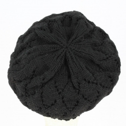 Béret Tricoté Flora noir - Traclet