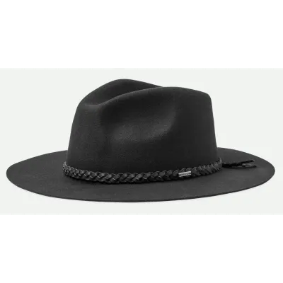 Chapeau Fedora Messer Western Feutre Noir - Brixton réf 17270