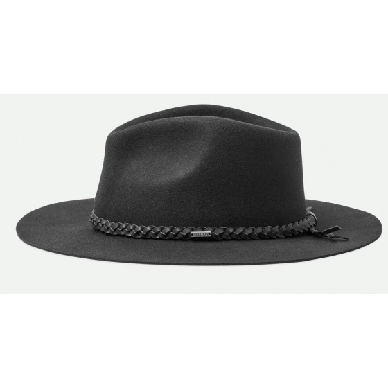 Messer Western Black Felt Fedora Hat - Brixton Messer Western Black Felt Fedora Hat - Brixton