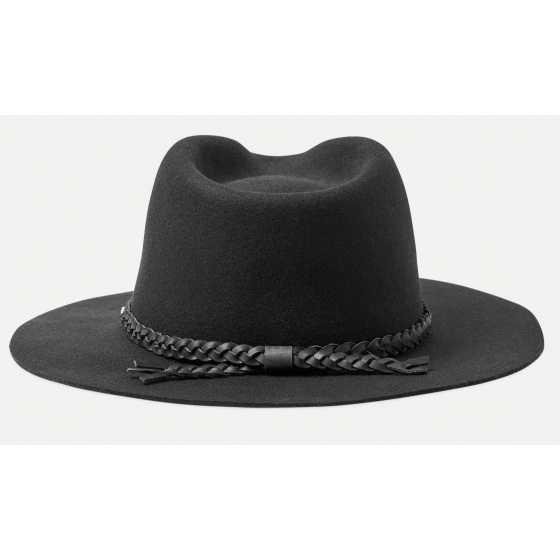 Messer Western Black Felt Fedora Hat - Brixton Messer Western Black Felt Fedora Hat - Brixton