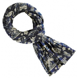 Navy Blue Tiki Surf Chèche Scarf - Von Dutch