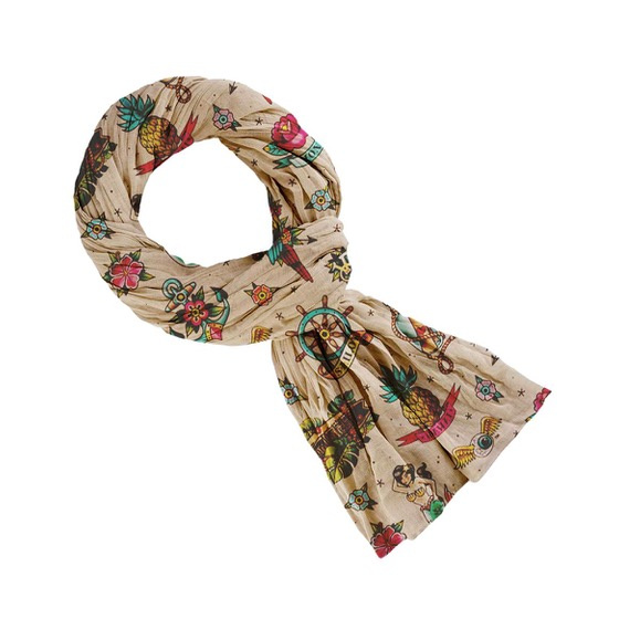 Foulard Chèche Tatouage Vintage Beige - Von Dutch Foulard Chèche Tatouage Vintage Beige - Von Dutch