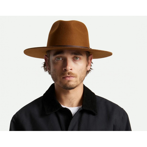 Chapeau Cowboy Cohen Feutre Laine Camel - Brixton Chapeau Cowboy Cohen Feutre Laine Camel - Brixton
