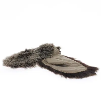 Moufle cuir et fourrure