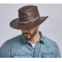 Traveller Bison Brown Leather Hat - American Hat Makers
