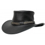 Black Leather Traveller Bison Hat - American Hat Makers