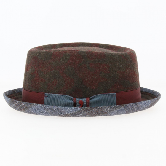 Porkpie Hat Bordeaux and Brown Wool - Alfonso d'este