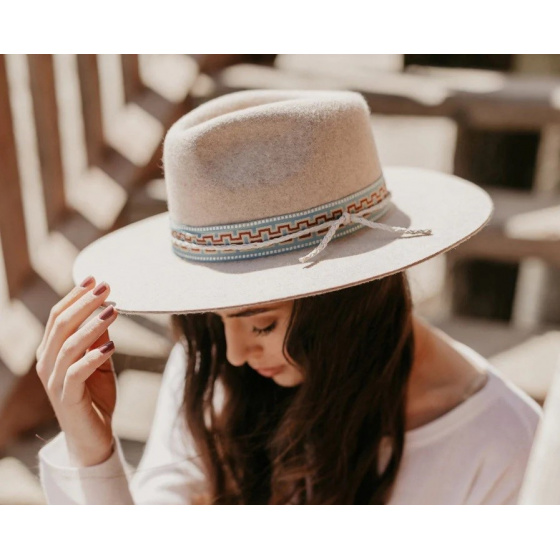 Chapeau Fedora Maldives Moon Feutre Beige - Head'n Home Chapeau Fedora Maldives Moon Feutre Beige - Head'n Home