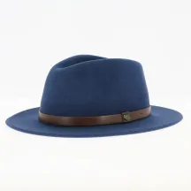 Chapeau Fedora Messer Feutre Laine Bleu Roi - Brixton