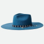 Fedora Leigh Peacock Blue Wool Felt Hat - Brixton