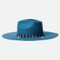 Fedora Leigh Peacock Blue Wool Felt Hat - Brixton
