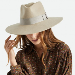 copy of Fedora hat in burgundy wool felt - Brixton