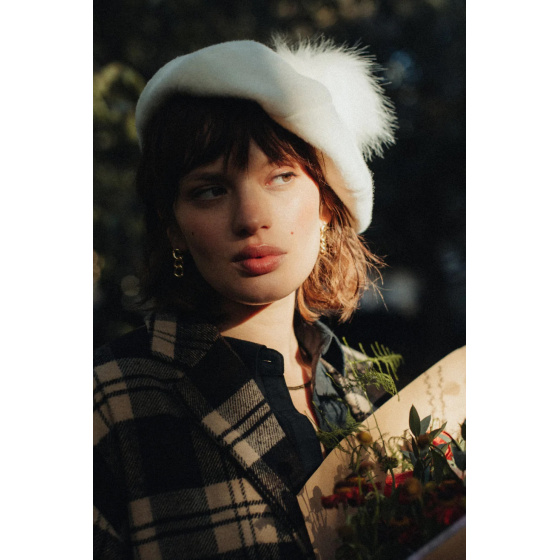 Béret Femme Natalie à Pompon Blanc - Brixton