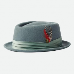 Porkpie Stout Hat Almond Green - Brixton