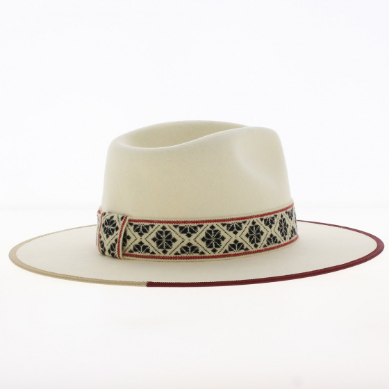 Fedora Fazenda hat White felt back - Head'n Home