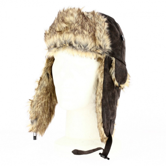 Chapka Cuir Marron & Fausse Fourrure - Traclet Chapka Cuir Marron & Fausse Fourrure - Traclet