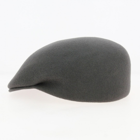 Delys Cambered Cap Grey Wool Felt - Traclet