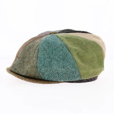 Patchwork Irish cap with brim - Hanna hats