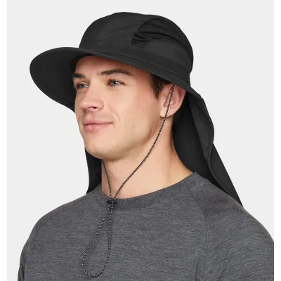 Casquette Tissu Recyclé Cache-Nuque Noir UPF50+ - Tilley