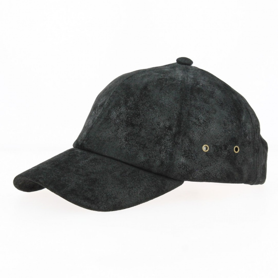 Prato Leather Baseball Cap Black - Traclet