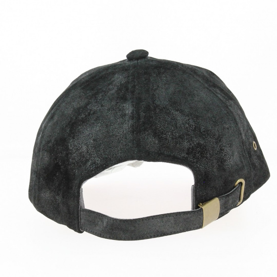 Prato Leather Baseball Cap Black - Traclet
