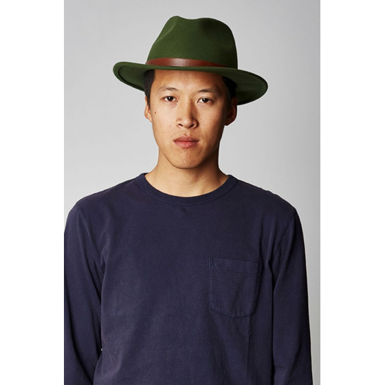 Almond Green Wool Felt Messer Fedora Hat - Brixton Almond Green Wool Felt Messer Fedora Hat - Brixton