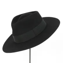 Chapeau Fedora Grand Bord "The Mirage" Noir - Traclet