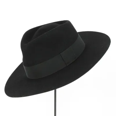 Chapeau Fedora Grand Bord "The Mirage" Noir - Traclet