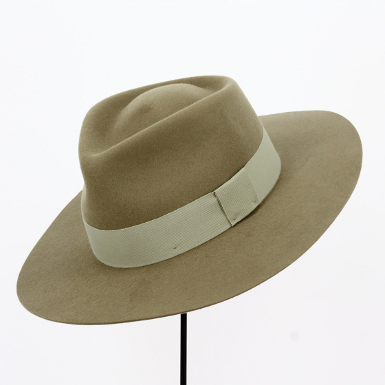Chapeau Fedora Grand Bord "The Mirage" Taupe - Traclet