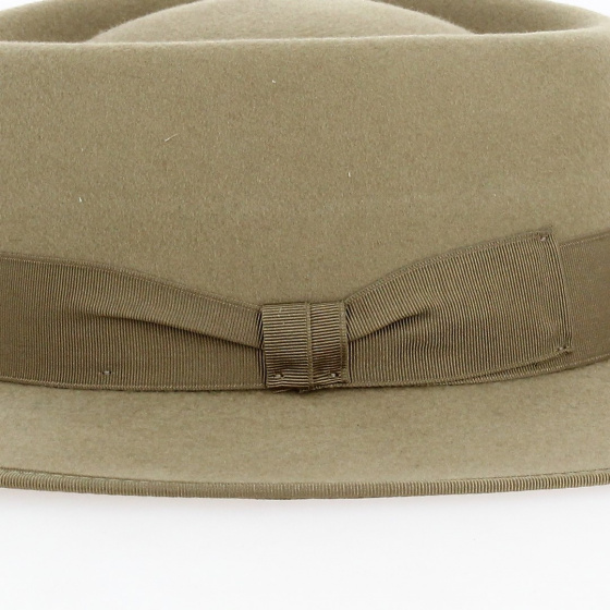 Chapeau Gambler Feutre Laine Taupe - Traclet