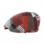 Daffy Wool Patchwork Bordeaux Flat Cap - Traclet