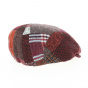 Daffy Wool Patchwork Bordeaux Flat Cap - Traclet