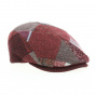 Daffy Wool Patchwork Bordeaux Flat Cap - Traclet