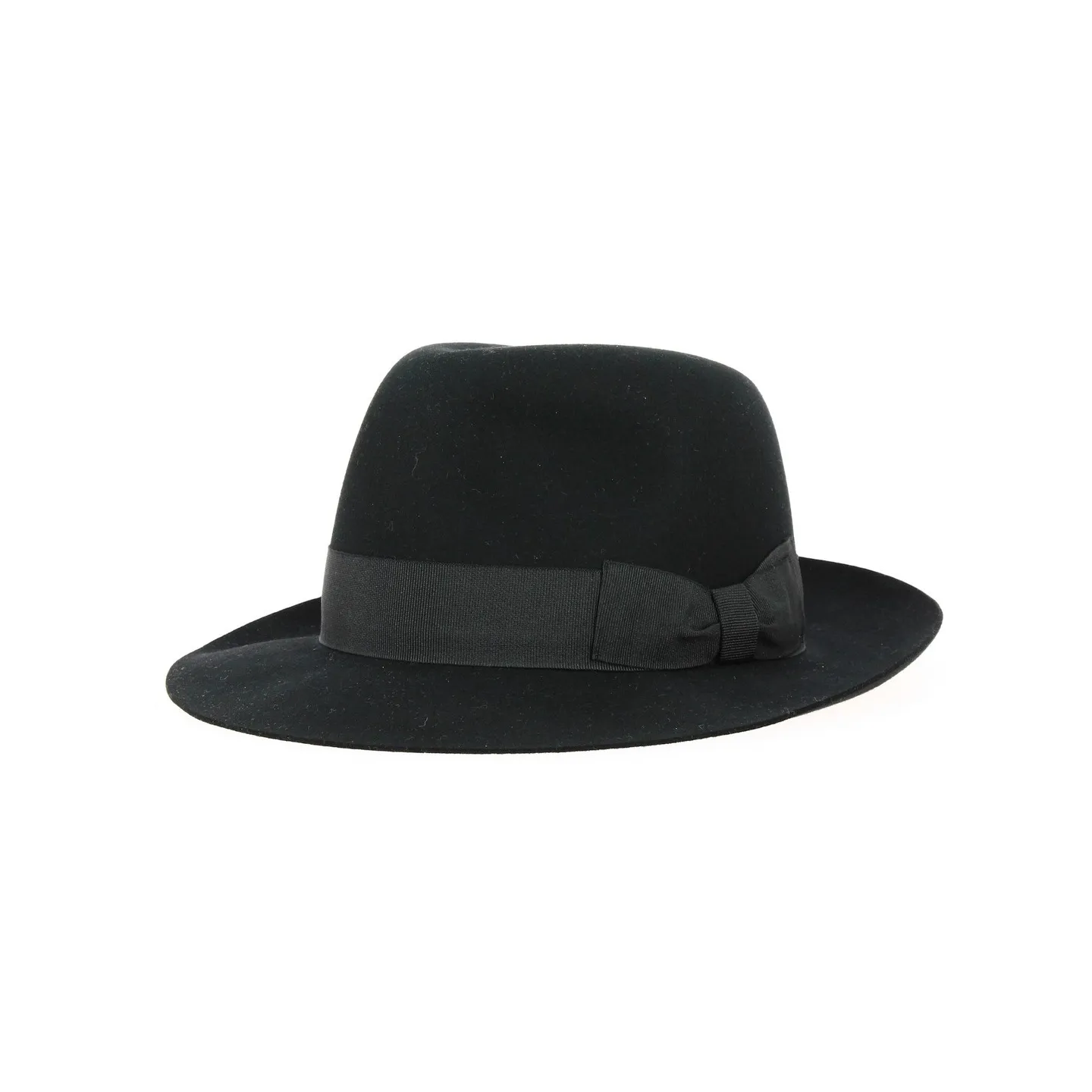 Chapeau Fedora "Open Crow" Feutre Laine Noir - Traclet