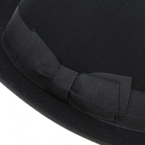 Fedora "Open Crow" Black Wool Felt Hat - Traclet
