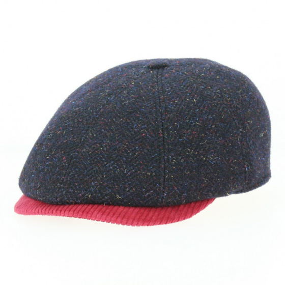 8 rib Navy Wool cap - Traclet