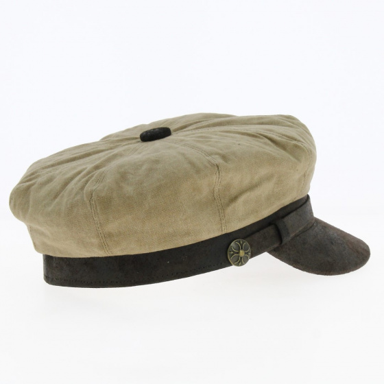 Marlon Cotton Taupe Newsboy Cap - Aussie Apparel