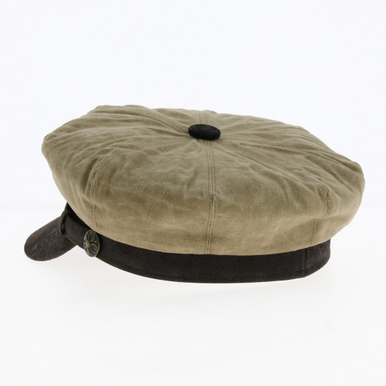 Marlon Cotton Taupe Newsboy Cap - Aussie Apparel