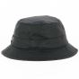 Black Oiled Cotton Bucket Hat - Traclet