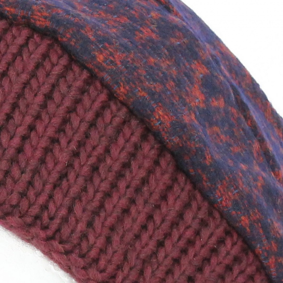 Bonnet toque Laine avec fleur Bordeaux - Traclet Bonnet toque Laine avec fleur Bordeaux - Traclet