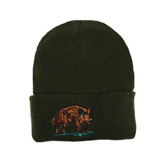 Hunting Beanie with Wild Boar Embroidery - Traclet