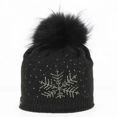 Lara Lurex Beanie Black - Kristo