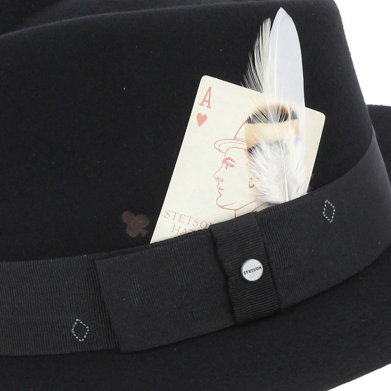 Fedora Poker Hat Wool Felt - Stetson Fedora Poker Hat Wool Felt - Stetson