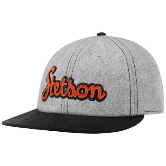 Retro Script Grey Snapback Cap - Stetson