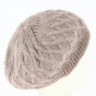 Beige Angora knitted beret - Traclet