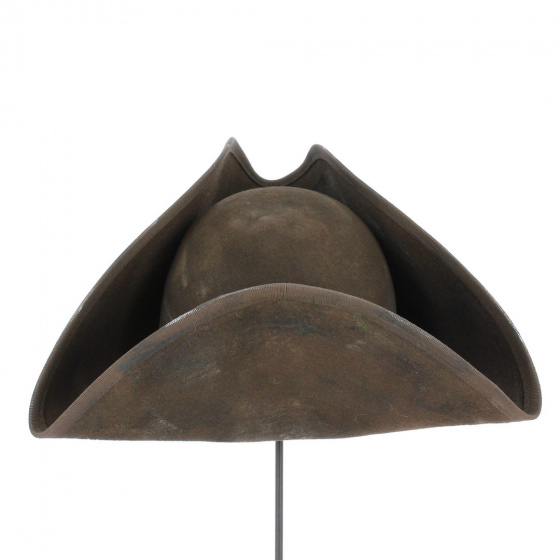 Large Tricorn Hat in Aged Brown Effect - Traclet