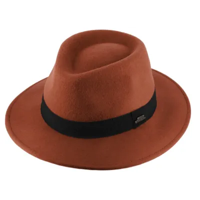 Chapeau Fedora Vérone Feutre Laine Rouille - Traclet