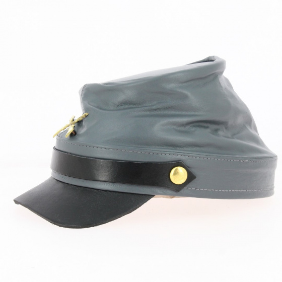 Nordiste Style Leather Cap Grey - Traclet Nordiste Style Leather Cap Grey - Traclet
